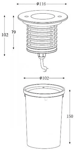 Встраиваемый светильник уличный Build in ground lamp 730445