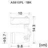 Трековый светильник Piccolo A5910PL-1BK
