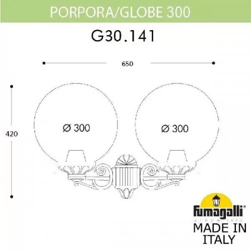 Настенный светильник уличный Globe 300 G30.141.000.VYE27