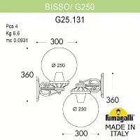 Настенный светильник уличный Globe 250 G25.131.000.BZE27