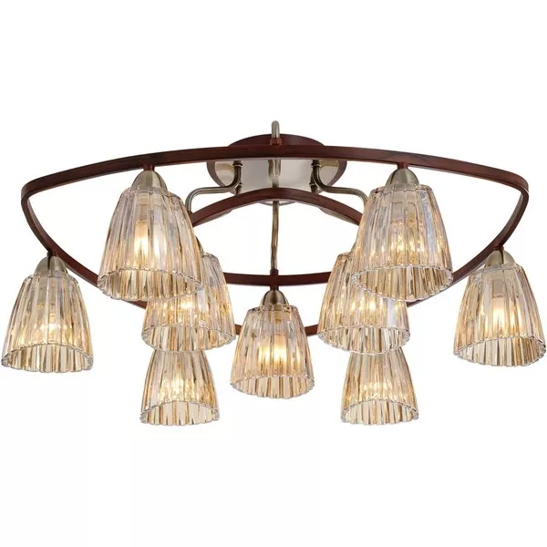 Потолочная люстра 408 408-09-53 antique brass + walnut