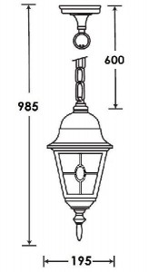 Уличный светильник подвесной 79905М lgY Bl