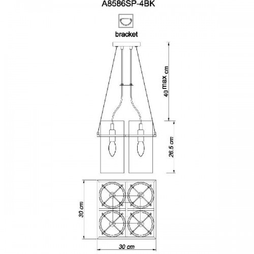 Подвесная люстра Piatto A8586SP-4BK