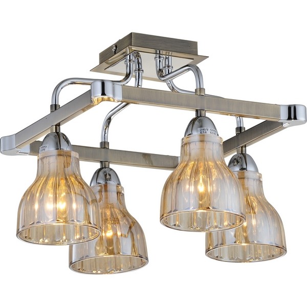 Потолочная люстра 411 411-04-53CAB chrome + antique brass Потолочная люстра 411 411-04-53CAB chrome + antique brass
