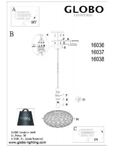 Подвесной светильник Megi 16036