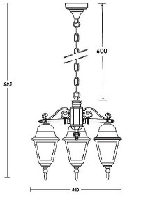 Уличный светильник подвесной 79970/3M Bl