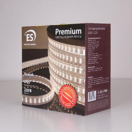 Светодиодная лента Premium Лента светодиодная Premium 220V 18W 180Led 2835 IP65, 50 м, белый, двухрядная без проводов (LS011 220V)