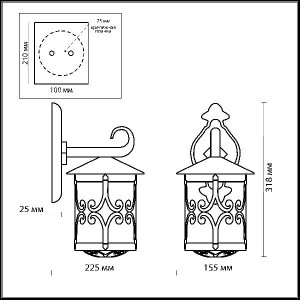 Настенный фонарь уличный Bukle 2311/1W