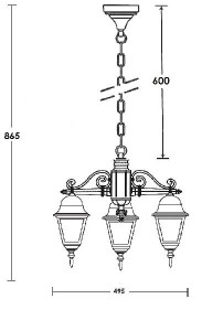 Уличный светильник подвесной 79970/3S Gb