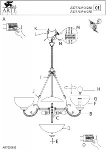 Подвесная люстра Windsor A3777LM-6-2AB