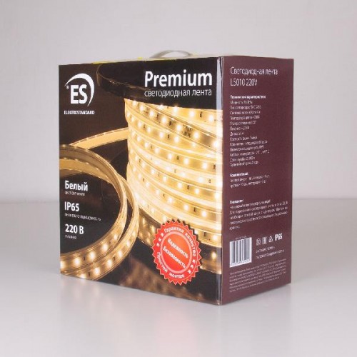 Светодиодная лента Premium Лента светодиодная Premium 220V 9,6W 60Led 2835 IP65, 50 м, белая, без проводов (LS010 220V)