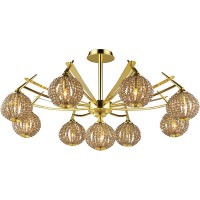 Потолочная люстра 917 917-09-33 gold + brown crystal