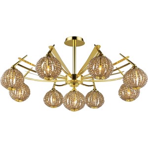 Потолочная люстра 917 917-09-33 gold + brown crystal