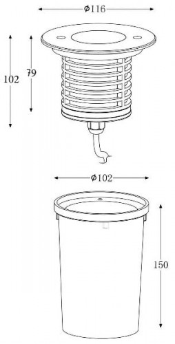Встраиваемый светильник уличный Build in ground lamp 100133
