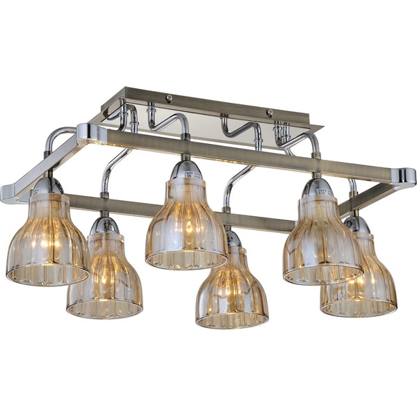 Потолочная люстра 411 411-06-53CAB chrome + antique brass Потолочная люстра 411 411-06-53CAB chrome + antique brass