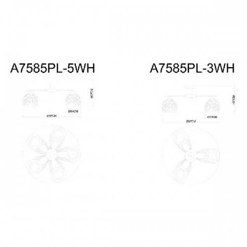 Потолочная люстра Sansa A7585PL-5WH