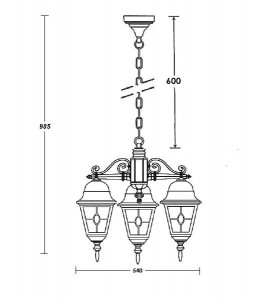 Уличный светильник подвесной 79970/3М lgG Bl