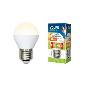 Лампочка светодиодная  LED-G45-8W/WW/E27/FR/O картон