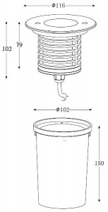 Встраиваемый светильник уличный Build in ground lamp 730445