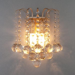 Настенный светильник 3299 3299/2 белый с золотом/прозрачный хрусталь Strotskis