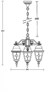 Уличный светильник подвесной 79970/3М lgY Bl