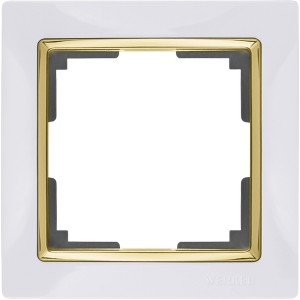 Рамка Белый,Золото WL03-Frame-01-white-GD