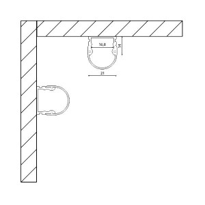 Профиль для светодиодной ленты  SF-2121-RD