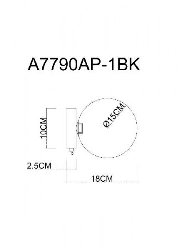 Бра Vincent A7790AP-1BK