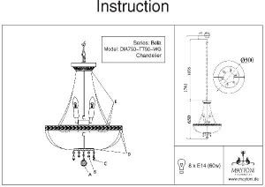 Подвесная люстра Bella DIA750-TT50-WG