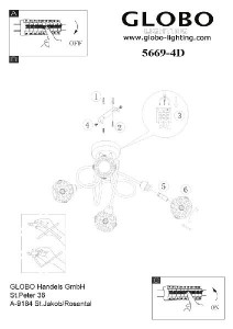 Потолочная люстра Sinclair 5669-4D