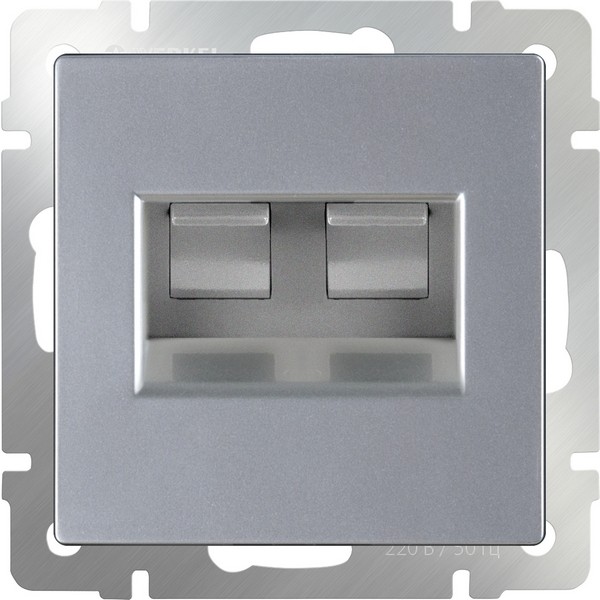Розетка Серебряный WL06-RJ45+RJ45 Розетка Серебряный WL06-RJ45+RJ45