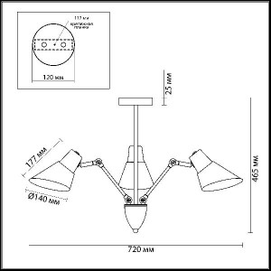 Потолочная люстра Vittam 3590/3C