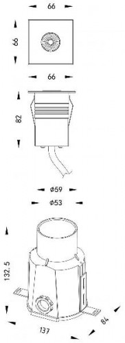 Встраиваемый светильник уличный Easy COB Square 730213