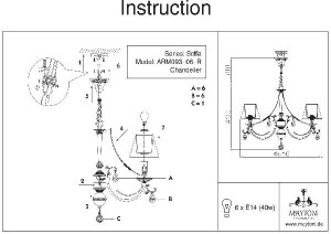 Подвесная люстра Soffia RC093-PL-06-R