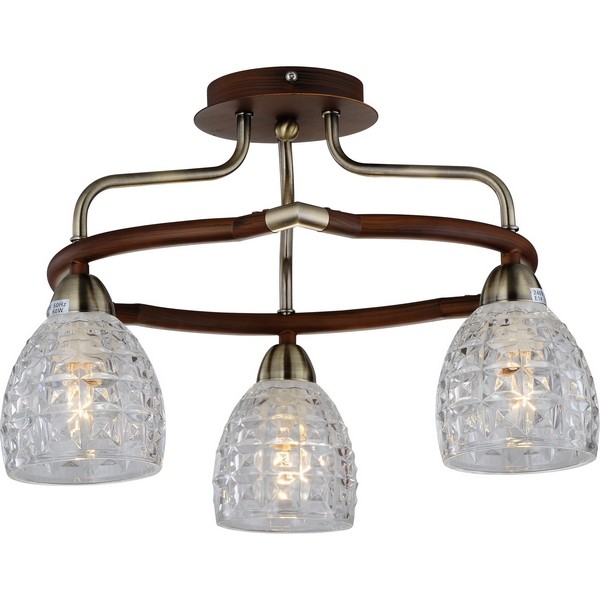 Потолочная люстра 412 412-03-53ABW antique brass + walnut Потолочная люстра 412 412-03-53ABW antique brass + walnut
