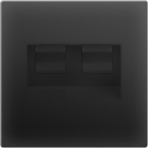 Розетка Черный матовый WL08-RJ45+RJ45