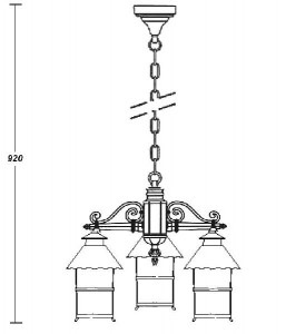 Уличный светильник подвесной 81470/3 Gb
