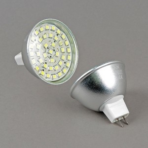 Лампочка светодиодная  MR16-5W-WW-42LED-cl