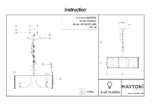 Подвесной светильник Cerezo MOD202PL-06N