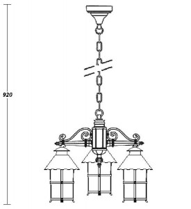 Уличный светильник подвесной 81570/3 Gb