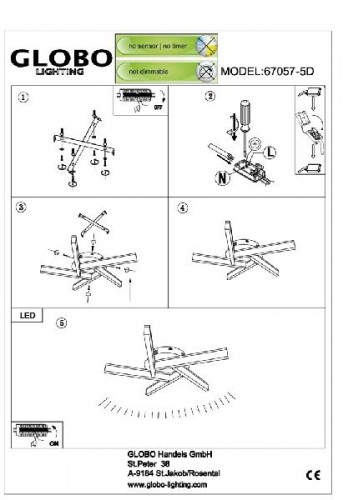 Потолочная люстра Varazze 67057-5D
