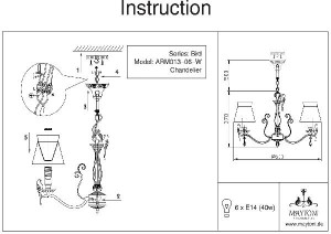 Подвесная люстра Bird ARM013-06-W