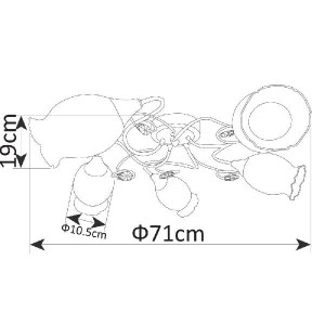 Потолочная люстра Mughetto A9289PL-5GO