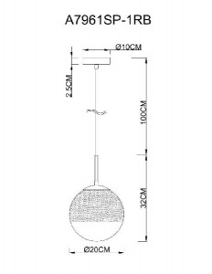 Подвесной светильник Jupiter Copper A7961SP-1RB