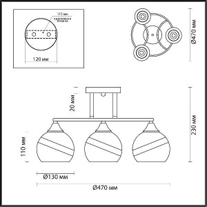 Потолочная люстра Eden 4547/3C