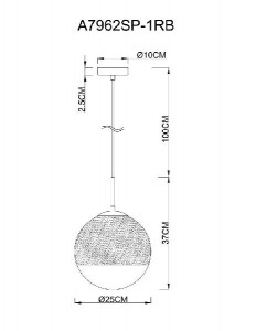 Подвесной светильник Jupiter Copper A7962SP-1RB