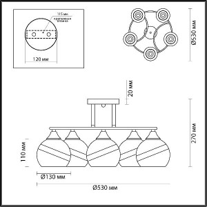 Потолочная люстра Eden 4547/5C