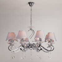 Подвесная люстра Kelly 10085/8 хром/прозрачный хрусталь Strotskis