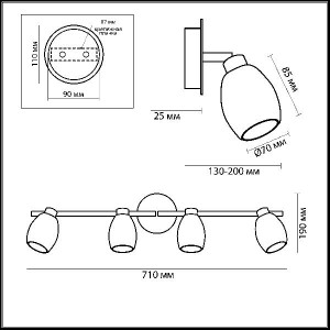 Спот Glosse 2167/4W