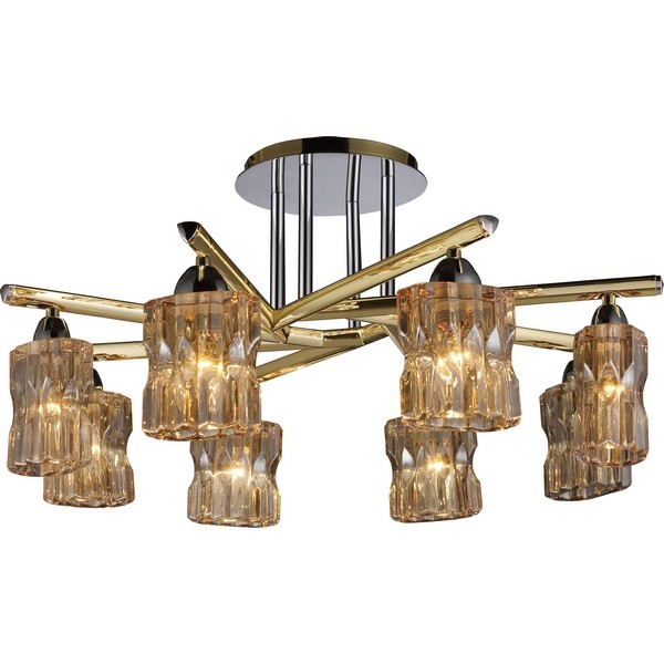 Потолочная люстра 914 914-08-33 gold/chrome + shampagne Потолочная люстра 914 914-08-33 gold/chrome + shampagne